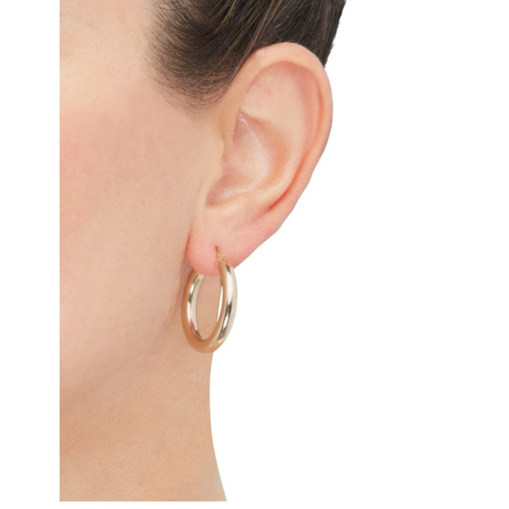 14 solid yellow gold hoop earrings